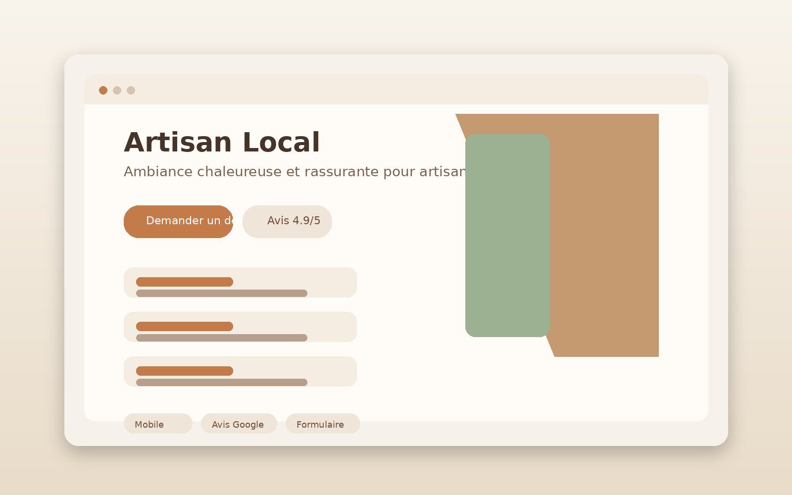 Aperçu du template Artisan Local