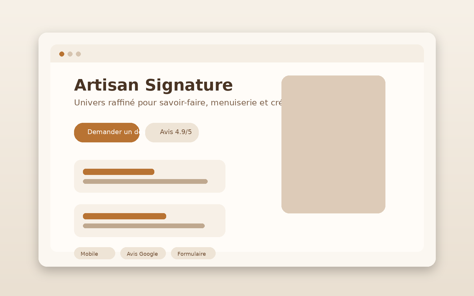 Aperçu du template Artisan Signature